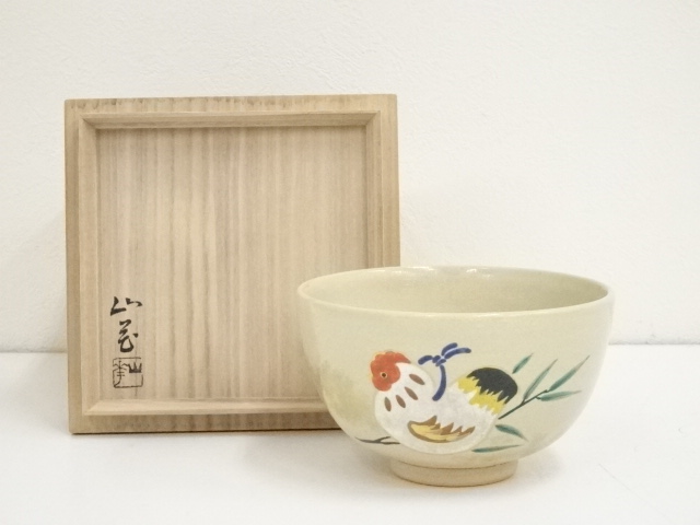 JAPANESE TEA CEREMONY / CHAWAN(TEA BOWL) / KYO WARE / ROOSTER